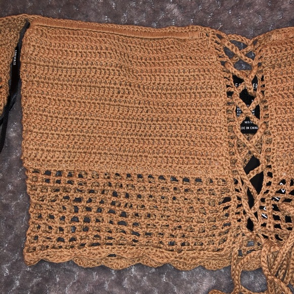 Boho tan crop top - Picture 3 of 5